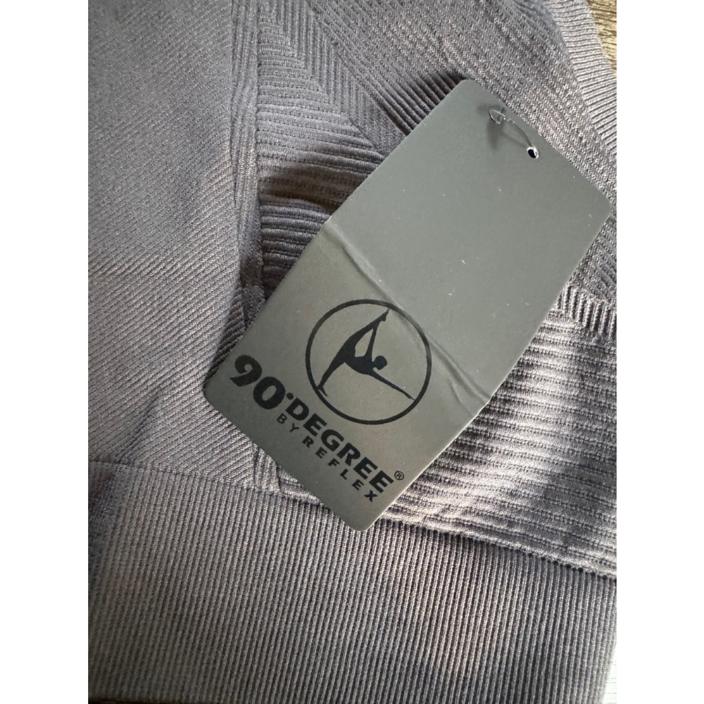 90 DEGREE BY REFLEX NWT women’s charcoal “flex for it” sports bra - Picture 5 of 6